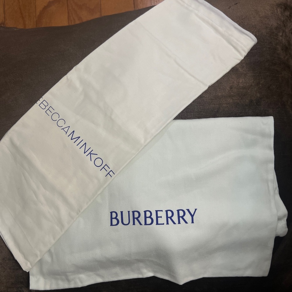 Rebecca Minkoff dust bag.+A Burberry dust bag